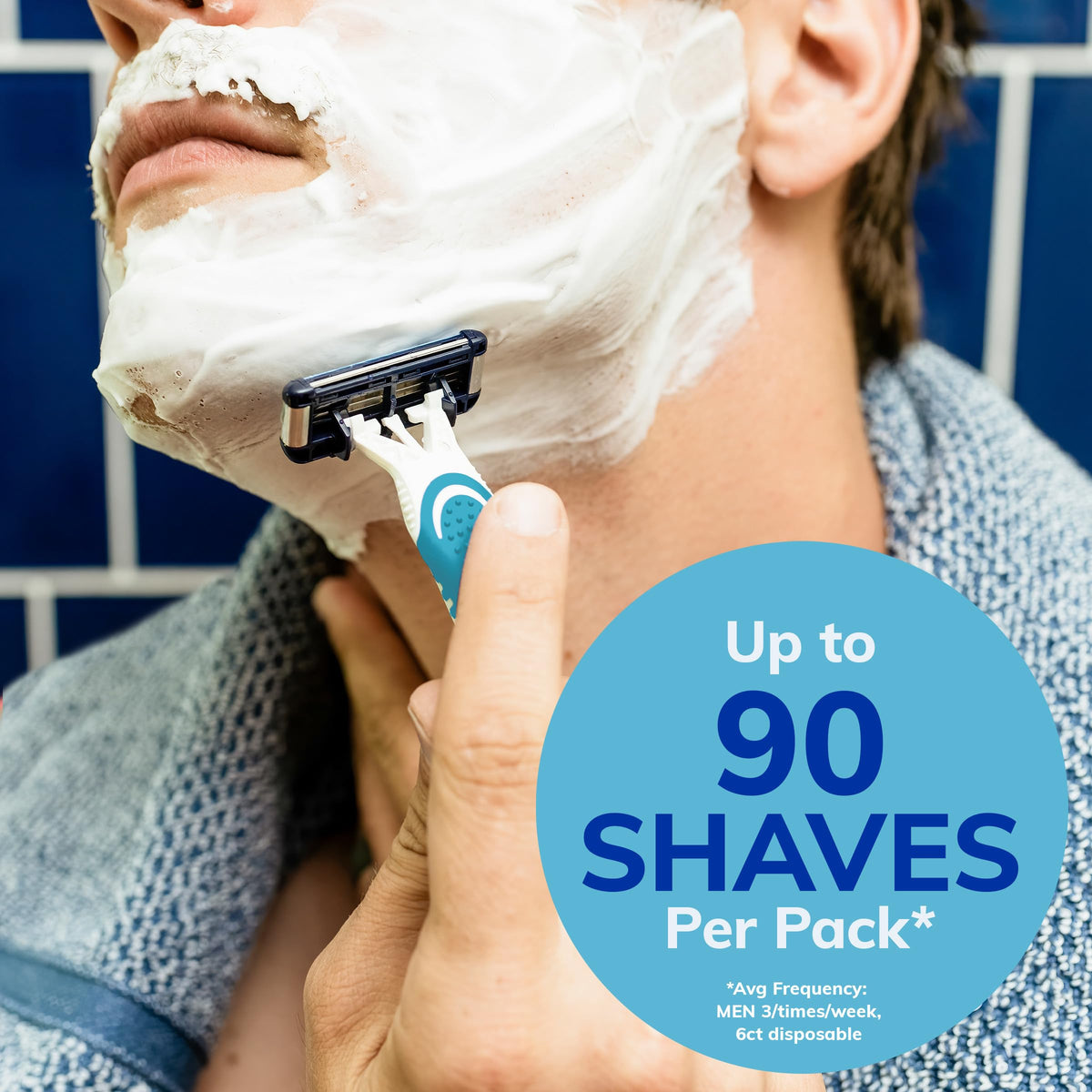 BIC EasyRinse Sensitive razor back-edging precision for hard-to-reach areas