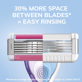 Nine refill cartridges extend your shaving routine on the go.