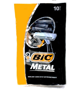 BIC Metal disposable razor pack front view for easy daily grooming.