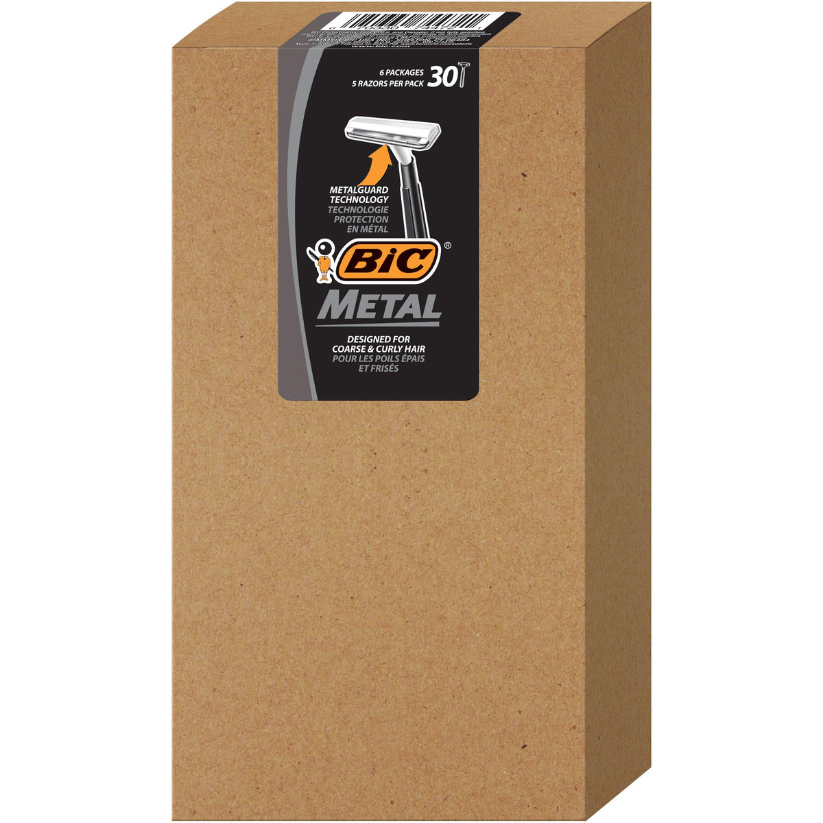 BIC metal guard technology demonstrated for comfortable shave.
