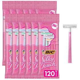 BIC Silky Touch purple-handle razor for a smooth shave