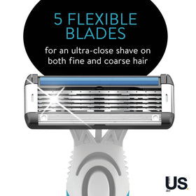 BIC Us razor lubricating strip with aloe and vitamin E for smooth glide