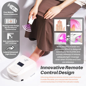 BIDUO four-timer interface for customized nail curing sessions.