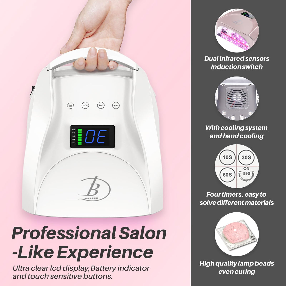BIDUO nail lamp remote control for precise, hands-free operation.