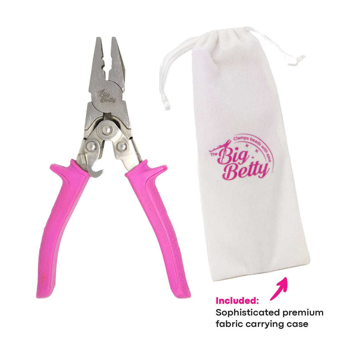 Big Betty tool clamps microbead extensions with controlled pressure