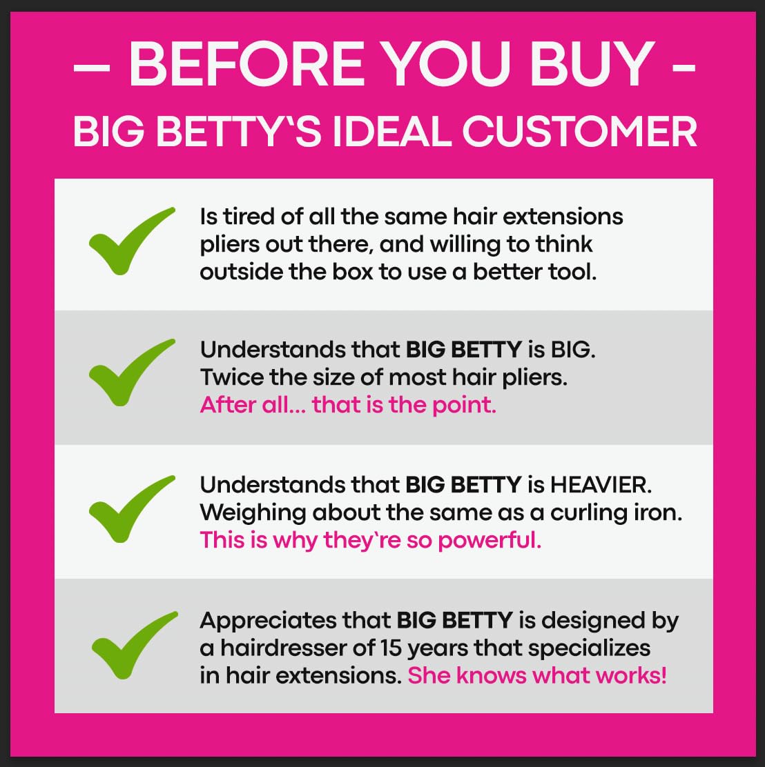 Big Betty keratin remover works with microbead extensions