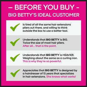 Big Betty keratin remover works with microbead extensions