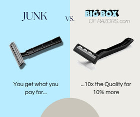 Big Box of Razors twin blade razor with black handle for a precise shave.
