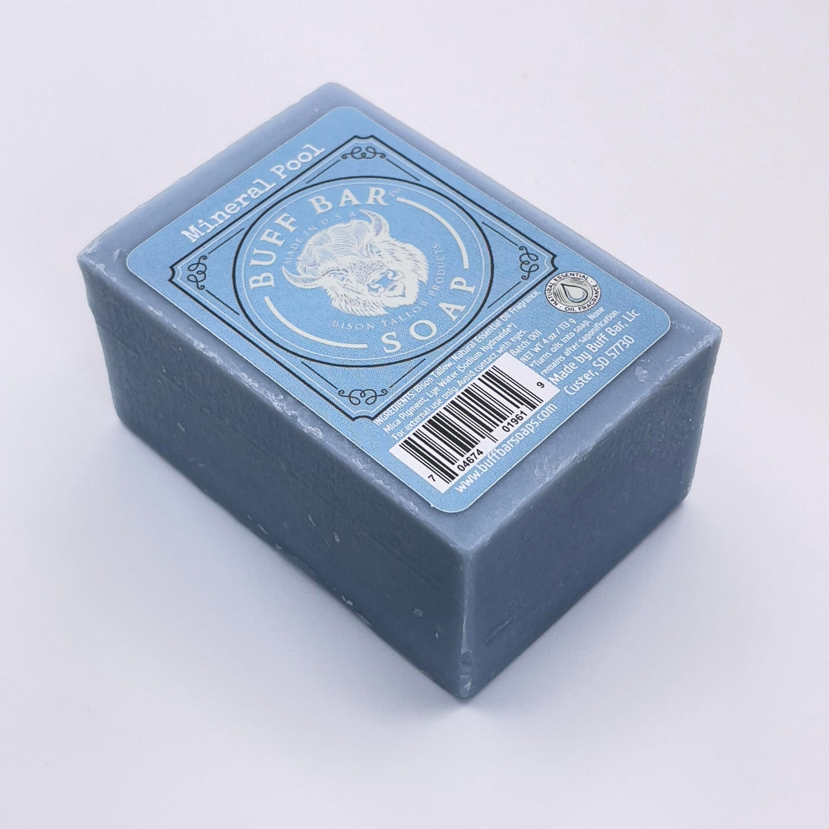 Close-up of the Big Crazy Buffalo soap bar showing creamy texture for skin care