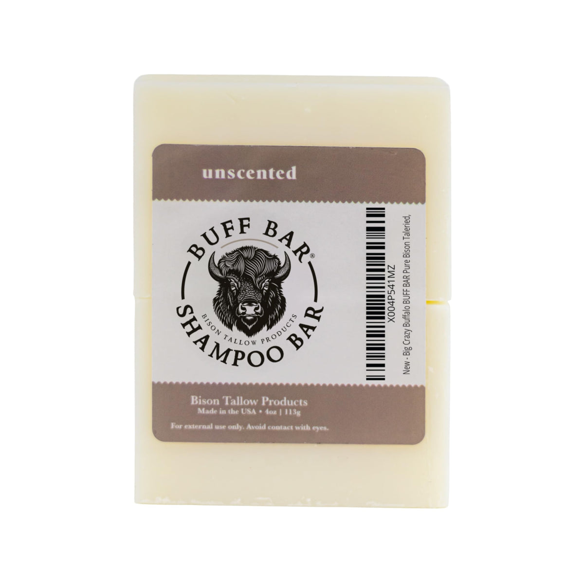 Big Crazy Buffalo Buff Bar Unscented Shampoo Bar for sensitive scalps