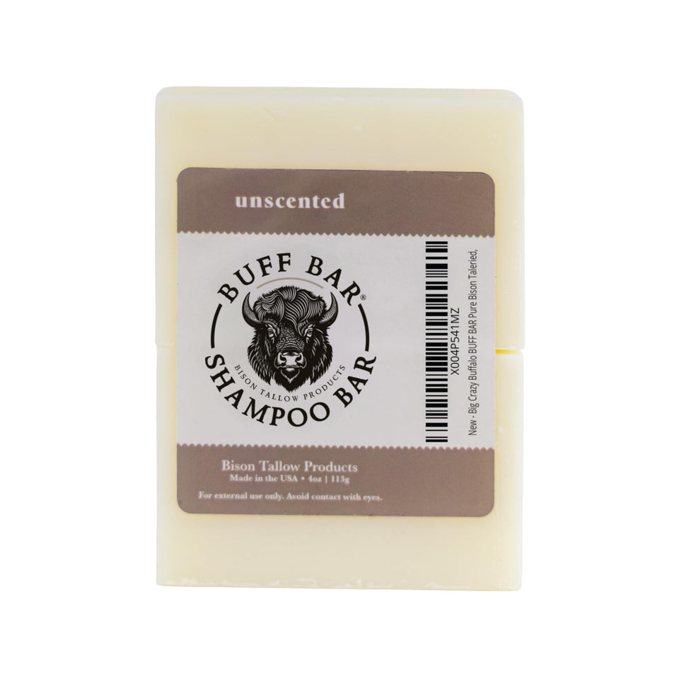 Big Crazy Buffalo Buff Bar Unscented Shampoo Bar for sensitive scalps