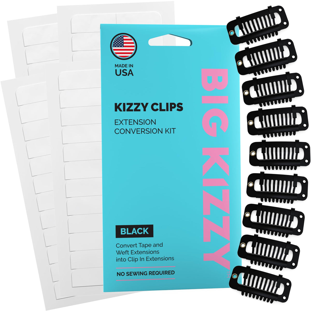 Big Kizzy DIY clip-in kit packaging for at-home styling