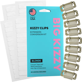 Big Kizzy Clips with 9 snap clips for quick, secure clip-in conversions.