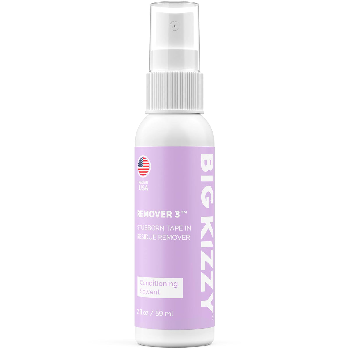 Big Kizzy Remover 3 bottle pour for precise tape residue removal.