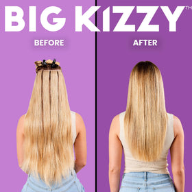 Big Kizzy Remover 3 clarifying shampoo clears buildup after removal.