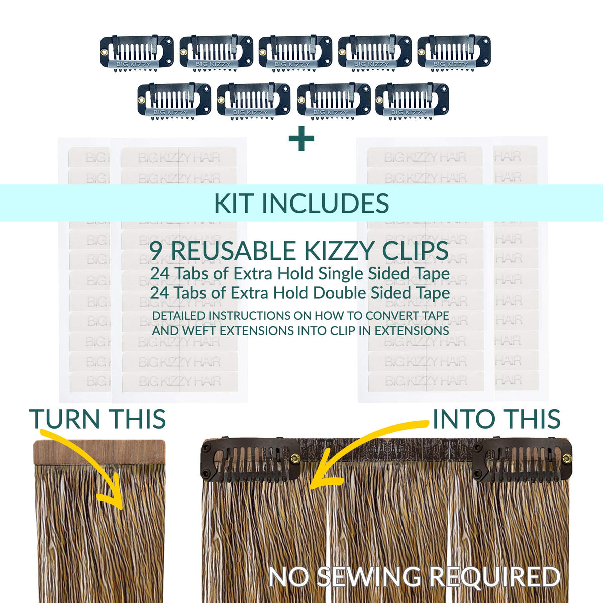 Big Kizzy snap clips for extensions ensure secure, reusable clips