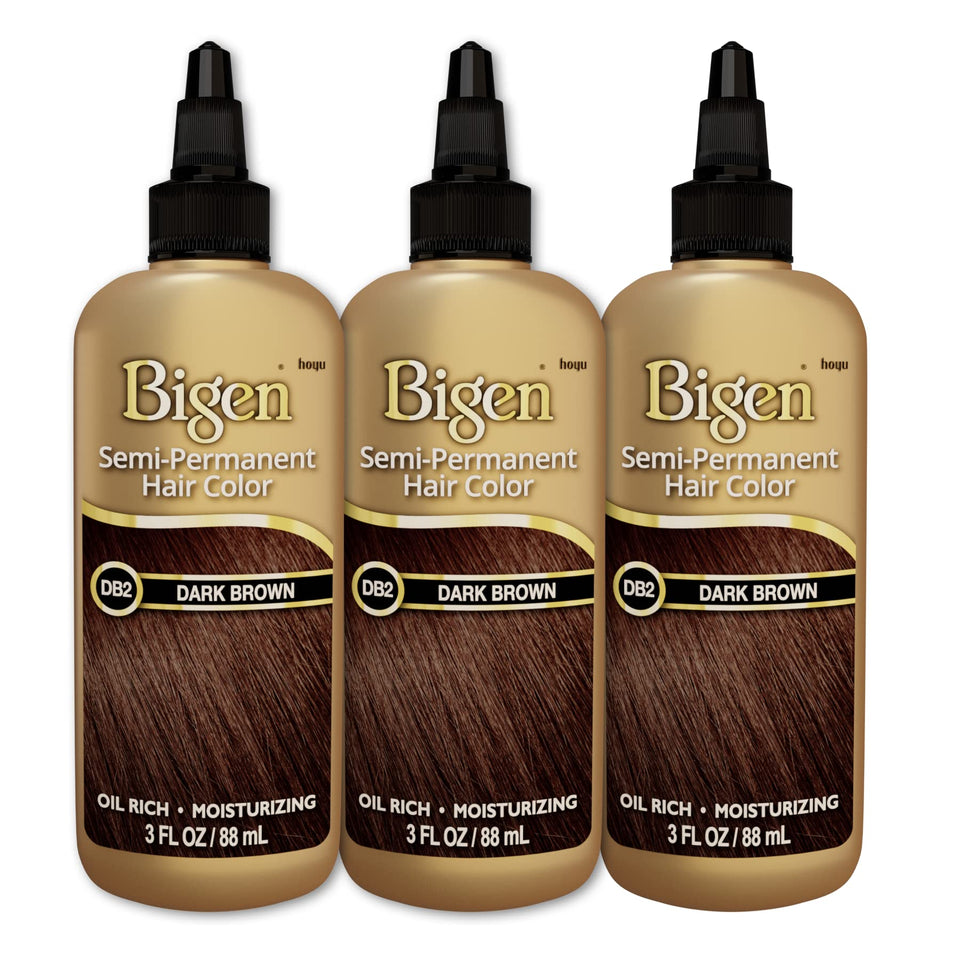 Bigen DB2 Dark Brown pack front view for home color application.