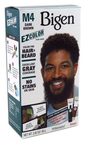 Bigen Ez Color M4 kit cover image showing clean, even gray coverage for hair and beard