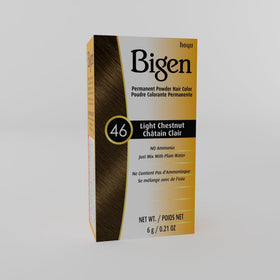 Bigen Light Chestnut gloved application for precise coverage.