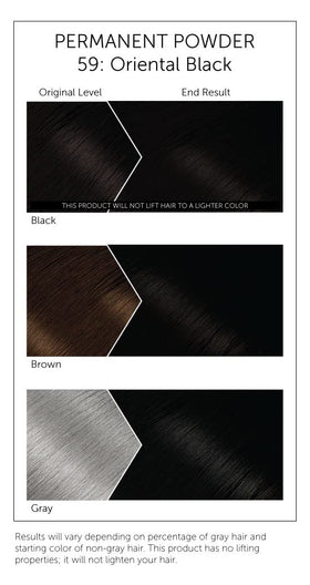 Bigen Oriental Black Powder application with gloves for precise results