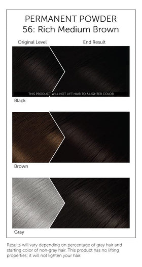 Close-up of Bigen color application for Rich Medium Brown, showing easy, low-damage results.