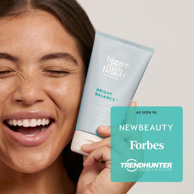 Tropical extracts imagery suggesting hydration and brightening benefits
