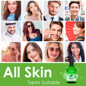 Close-up shows smooth skin texture with BIGHTURE Aloe Vera Gel.