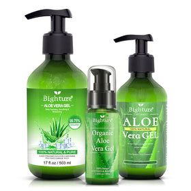 Sunburn relief use with BIGHTURE Aloe Vera Gel for cooling care.