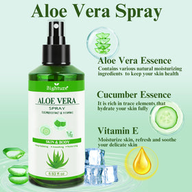 BIGHTURE Aloe Vera Spray mist demonstrates fast absorption into skin
