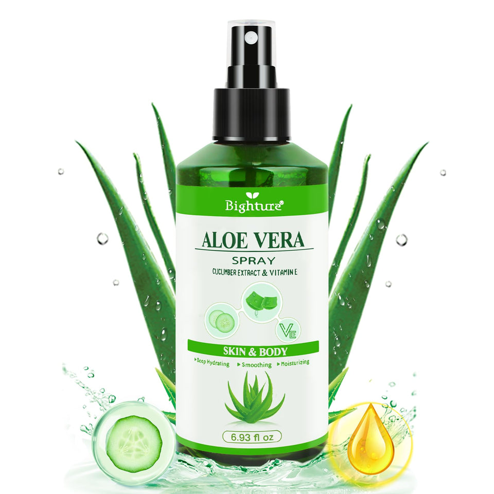 BIGHTURE Aloe Vera Spray bottle front for daily skin hydration