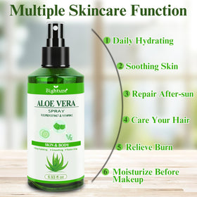 BIGHTURE Aloe Vera Spray provides sunburn relief for outdoor days