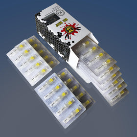 BIGWASP rubber-band loaded cartridge with protective membrane to prevent backflow.