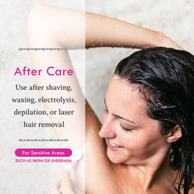 Applying Bikini Zone crème to the bikini line for soothing relief