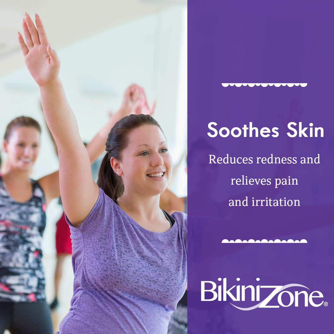 Bikini Zone medicated crème label close-up with lidocaine detail