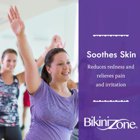 Bikini Zone medicated crème label close-up with lidocaine detail
