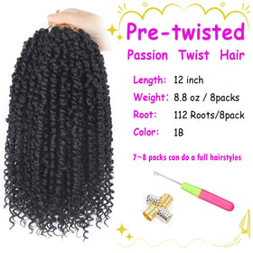 BILEAF lightweight passion twist hair on the head for comfort.