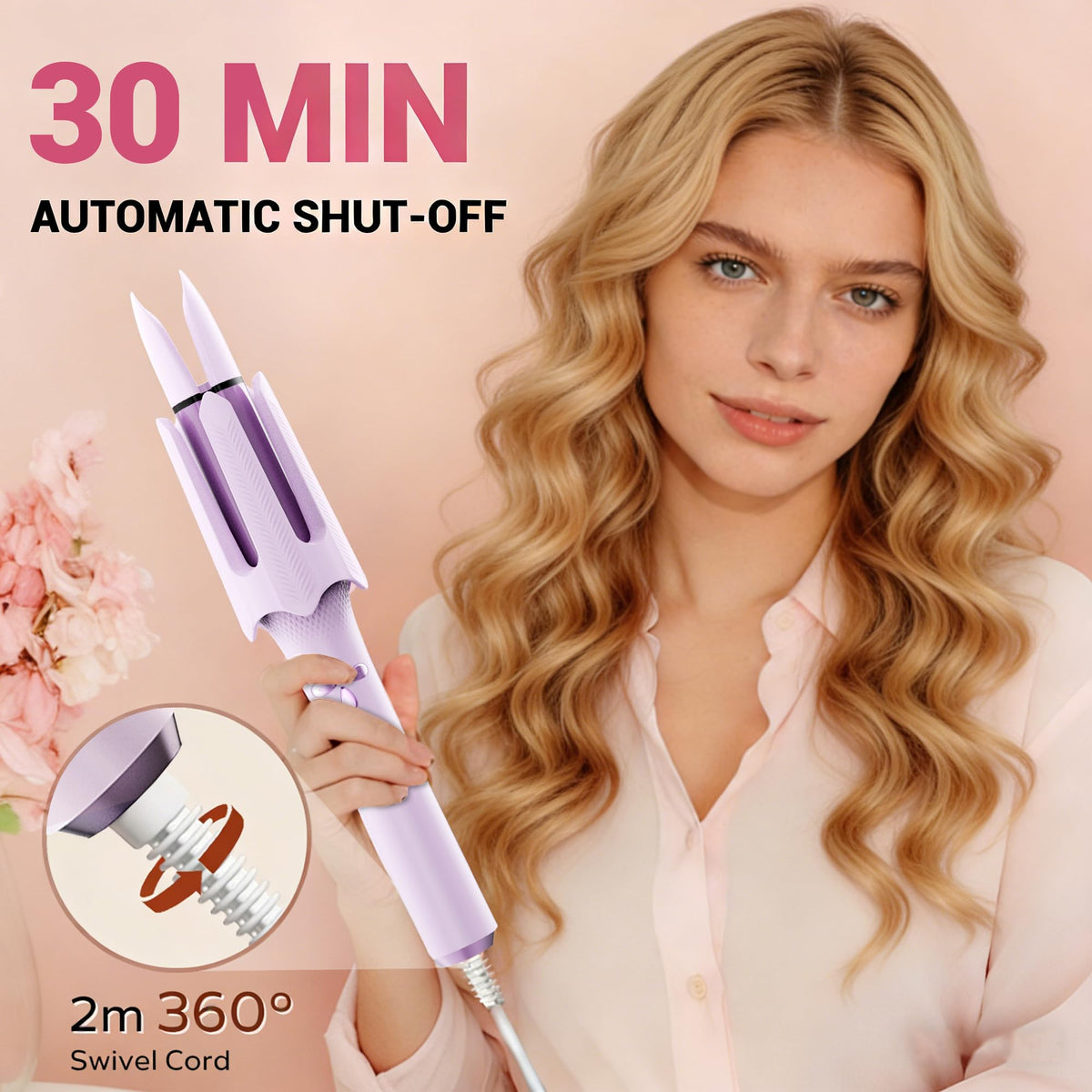BILITOK styling comb and clips aid sectioning during curling.
