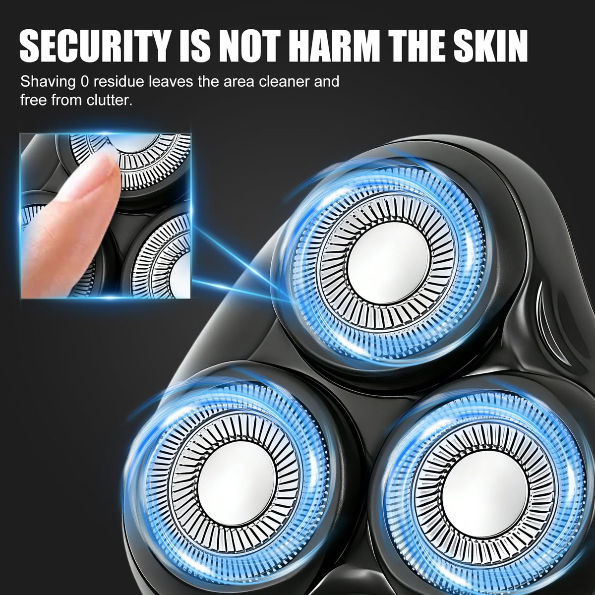 BILLAR 360-degree head design provides skin-friendly, irritation-free shaving