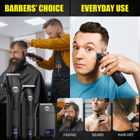 BILLAR cordless barber kit cleaning brush and oil for maintenance