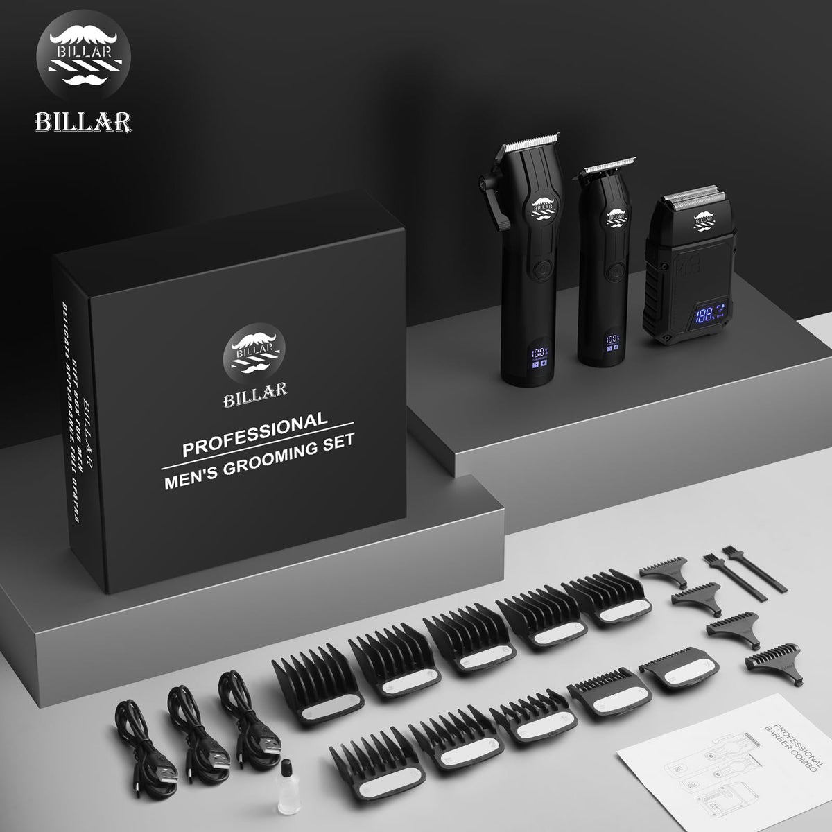 BILLAR cordless barber kit storage case with accessories
