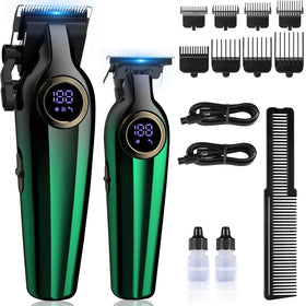 BILLAR professional hair clipper green front view for precise fades and clean outlines.