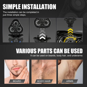 BILLAR two-pack black shaver heads for continued grooming sessions