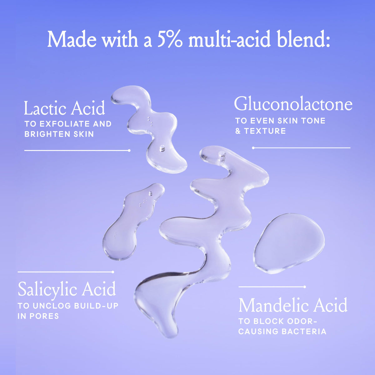 Billie AHA Deodorant Lavender Milk dries clear on skin for a seamless look.