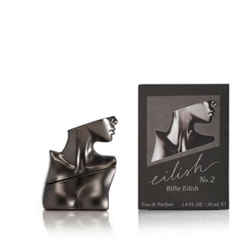Billie Eilish No. 2 bottle front view highlights the chic woody-floral character for evening wear.
