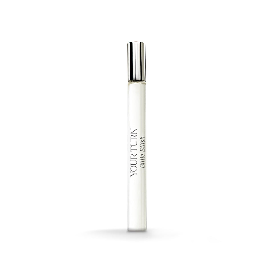 Billie Eilish Your Turn bottle close-up, showcasing versatile, long-lasting fragrance for daily wear.