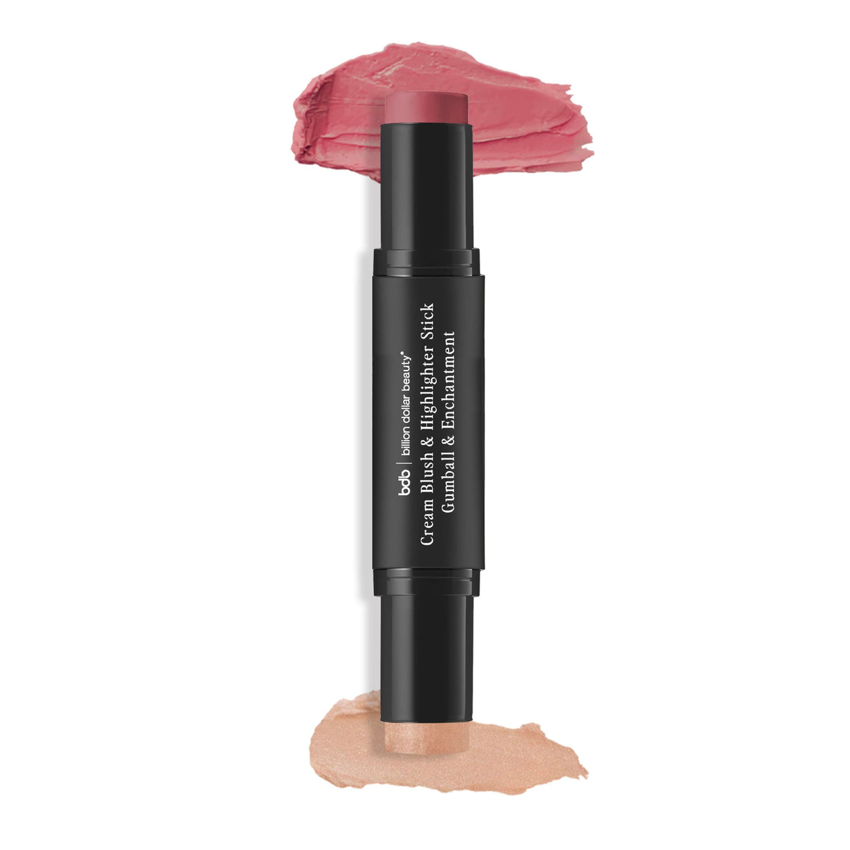 Billion Dollar Brows lip and highlighter stick close-up showing natural color and subtle glow.