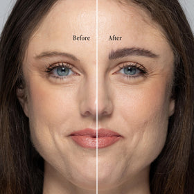 BDB brow pen in action creating natural brow texture with microblade look.