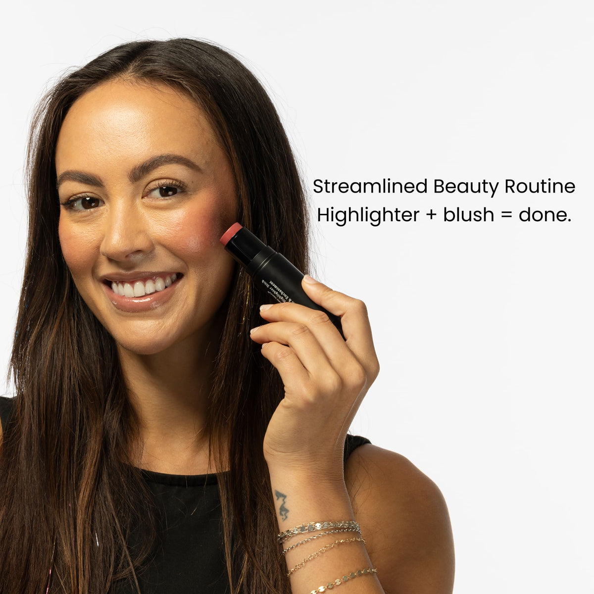 Creamy blush texture shown for blendable, natural-looking color.