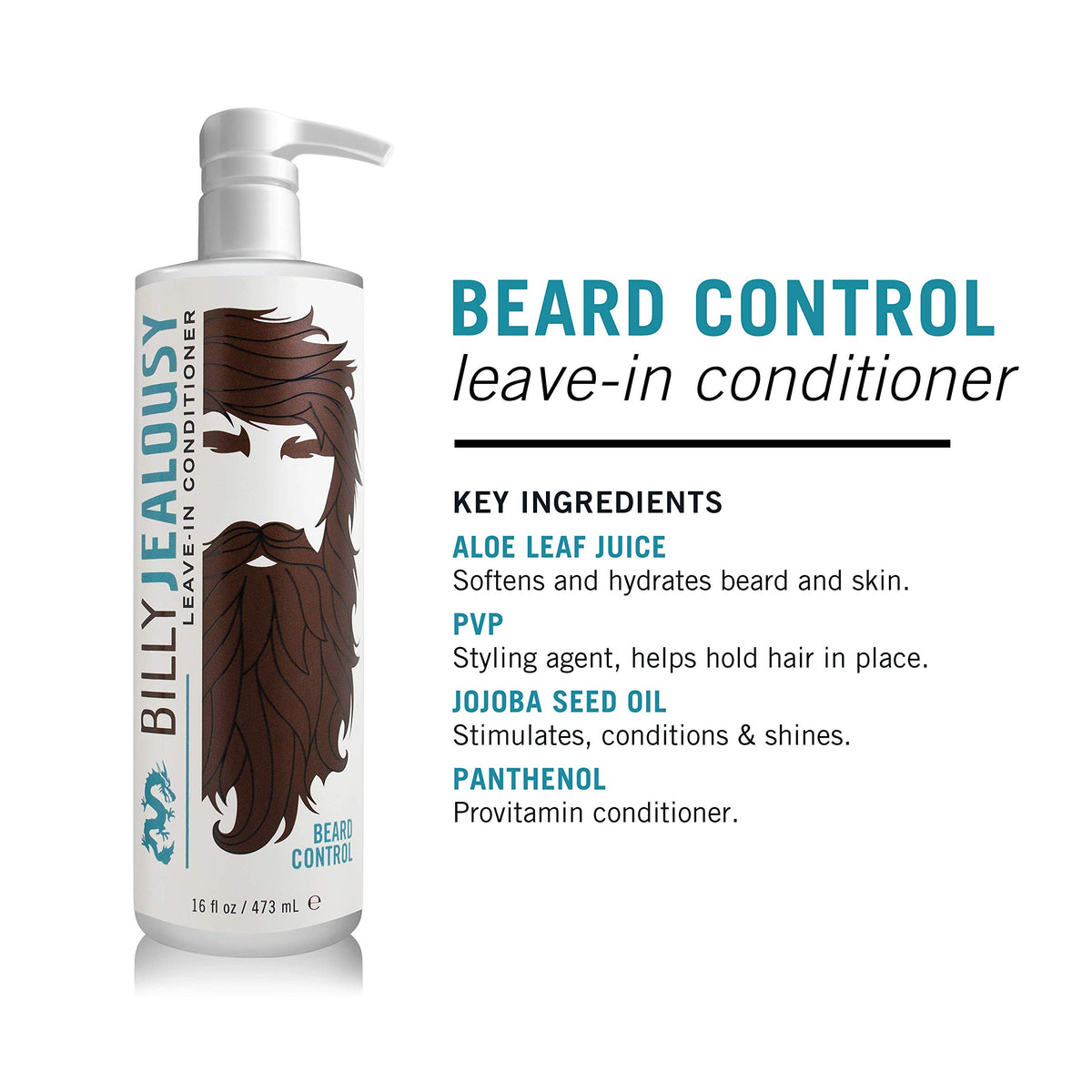 Billy Jealousy Beard Control softens beard hair and skin with aloe and jojoba.