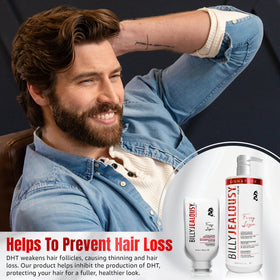 Billy Jealousy Fuzzy Logic scalp-stimulation close-up suggests improved circulation and growth support.